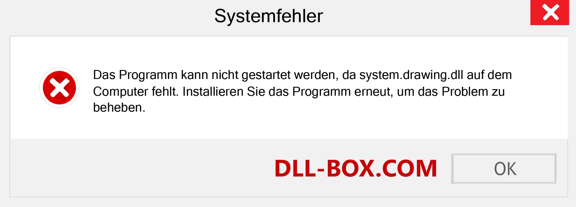 system.drawing.dll-Datei fehlt?. Download für Windows 7, 8, 10 - Fix system.drawing dll Missing Error unter Windows, Fotos, Bildern